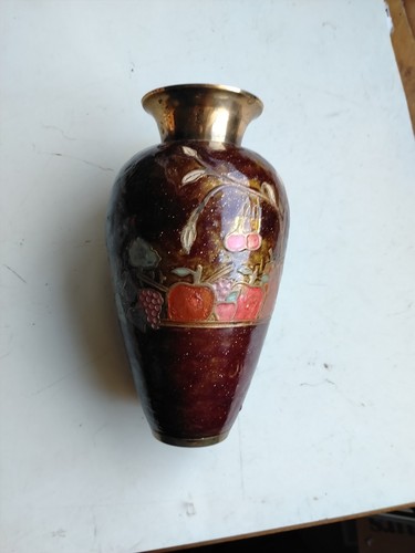 Vase laiton émaillé - en,