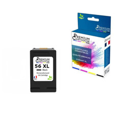 56XL fabriqué en France, 1 Cartouche d'encre compatible pour HP 56 XL Noir C6656