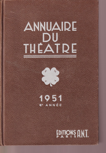 Annuaire theâtre 1951 rare - theÂtre,