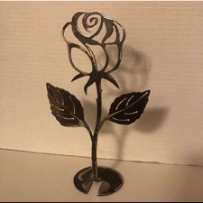 Rose Flower Tabletop Decor, Metal Rose, Table Top Plasma Cut Metal