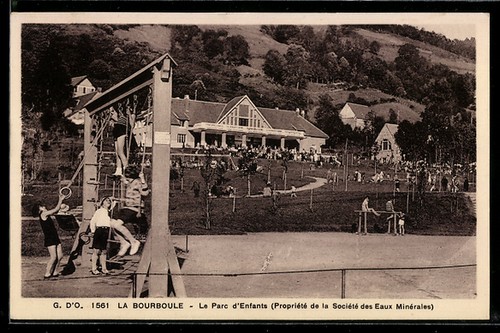Cpa bourboule parc d - la, bourboule,