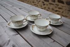 Limoges Théodore Haviland 1892 à 1941  lot 4 tasses et ses 4 sous tasses
