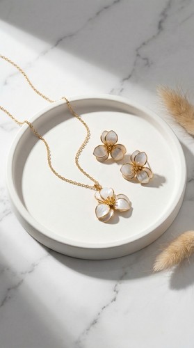 Fleur nacrée dorée - nacrée, –