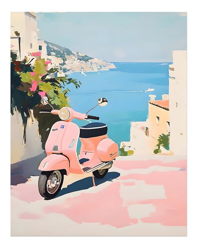 Coastal vespa wall art - wall, poster