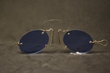 Antique Silver Spring Bridge Pince Nez Eye Glasses Vintage Dracula eyeglasses