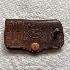Vintage Ford Lincoln Zephyr Wilson Motors Car Auto Leather Key Holder Keychain