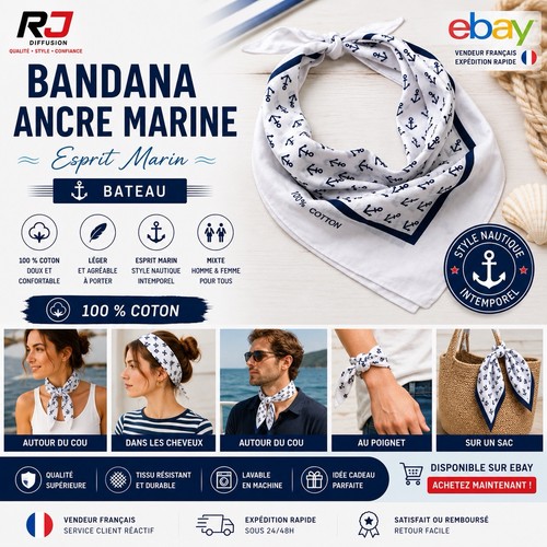 Bandana foulard ancre - bandana,