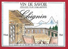 121-18 label wine of SAVOIE CHIGNIN, LE CELLIER DES CAILLOUX 73190 APREMONT
