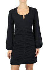 Robe Poesie Sandro Femme (EU) 40 Manches Longues Tricotée Ajustée Noire Mini