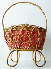 ADORABLE ITALIAN WORKER TYPICAL 1950 RATTAN BAMBOO VINTAGE ROCKABILLY 50S