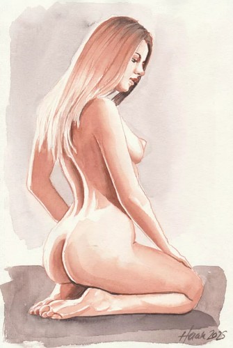 Original watercolor erotic - original,