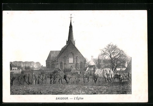 Cpa baudour èglise - baudour,,