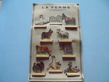 antique cardboard toy farm animals complete
