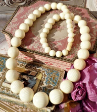 OLD NECKLACE NECKLACE NECKLACE large ROUND STRIPED BEADS 190 gr circa 1930