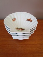 5 RAVIERS / RAMEKINS SHELL SHAPED ST JACQUES CRUSTACEAN FISH DECOR