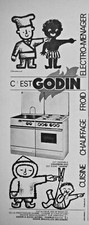 1962 ADVERTISEMENT THIS SIGNED GODIN CHARCOAL GAS COOKER SET - AISNE GUISE