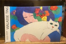 WALASSE TING, GIRL WITH CAT, GALERIE ASBAEK COPEHAGEN, EXHIBITON POSTER, 1987
