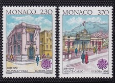 MONACO #1716-1717 MNH MONACO-VILLE & MONTE CARLO ARCHITECTURE