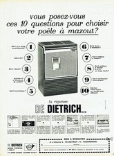 Publicité Advertising 320 1966  le poele à mazout De Dietrich