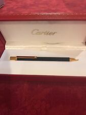 Authentic Cartier Stylo Bille Must Laqu Black Noir Gold  Box Ballpoint Pen