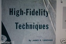 High Fidelity Techniques on CD Speakers & Amplifier design - Great Book ! 