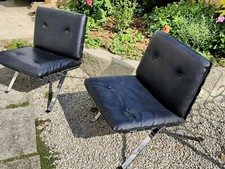 Pair of Vintage Hans Eichenberger Skai and Chrome Steel 1960 Heaters