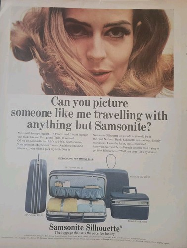 1964 blue samsonite - samsonite, silhouette