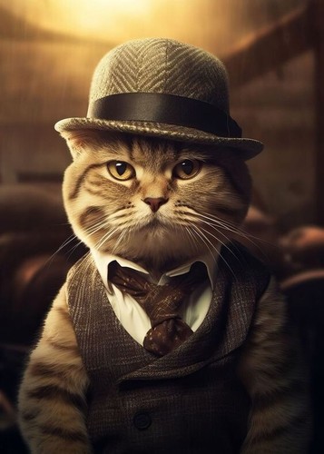Toile tableau animal chat - tableau,