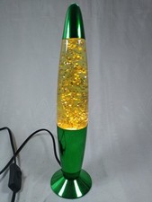 Antique 70s Gold Glitter Green Lava Lamp