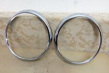 2 NOS OEM BOSCH CHROME HEADLIGHT RIM OLDTIMER CLASSIC BMW NSU TAUNUS VOLVO OPEL