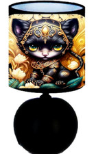 Lampe de chevet en Céramique noir Personnage Chat Egyptien