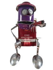 Création Originale Sculpture Vintage Ancienne Boîte à Cigares Et Cuillères 