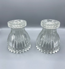Pair of Pressed Glass Tulips for Walker Carved Decor Antique Shade