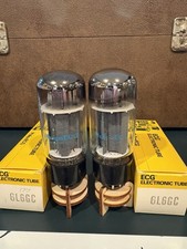 Match Pair 6L6GC Phillips ECG Dual Disc Halo Get Tubes TV7&Maxi Test NOS NIB £
