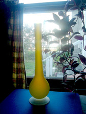 Carlo Moretti Rosenthal Netter Yellow Satin Bud Vase 10"
