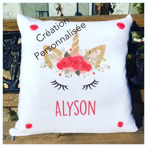 Coussin licorne personnalisé - coussin,