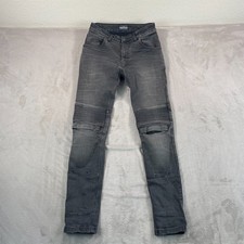 Pando Moto Motorcycle Jeans Men 29x32 (Tag 27x30) Grey Slim Fit Knee Protection