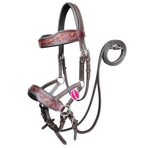 Brown oiled leather horse side - brown,