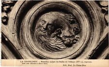 Old postcard AK La CHAISE-DIEU Medallion sculpte des Stalles de Abbey (15th century) (585256)