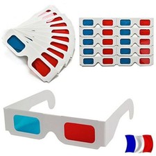 Lot Lunettes 3D Anaglyphe Rouge/Cyan Bleu Carton TV Vidéo Livraison Sous 24H FR