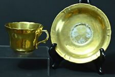 Ancienne tasse et sous tasse  porcelaine de Paris dorée Or Café Thé 19 ème