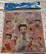 New Betty Boop Sheet Of Laser Stickers- Never Opened Summer USA  Theme
