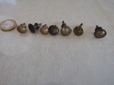 Lot of 7 Antique Brass Small Buttons/Drawer Handles, Different