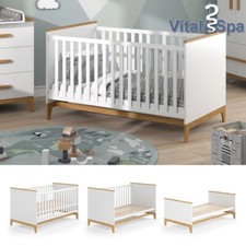 Lit enfant Lit bébé Lit junior Malia blanc chêne 70x140 cm VitaliSpa