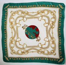 Foulard en soie JEAN-CLAUDE JITROIS Vintage 1990s imprimé bijou  mors