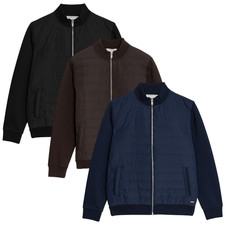 Mens M&S AUTOGRAPH Quilted Bomber Jacket Blue Black Brown Sizes S - 3XL