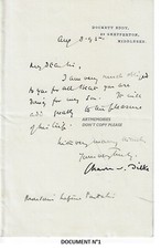 2 Letters Dilke Charles c1890 British Foreign Office Secretary / R Victoria