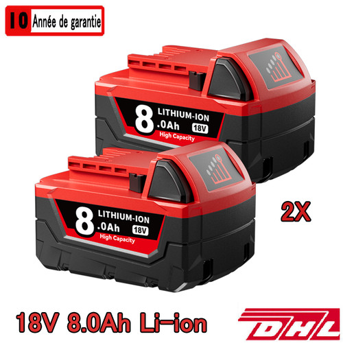 Batterie pour milwaukee m18 - 2x,