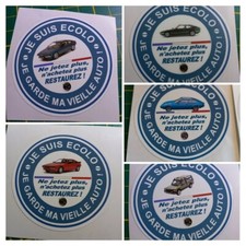 Autocollant MATRA Je suis écolo je garde ma vieille auto Bagheera Muréna Rancho