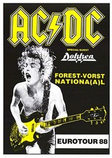 AC/DC Forest Vorst National EUROTOUR 1988 concert poster